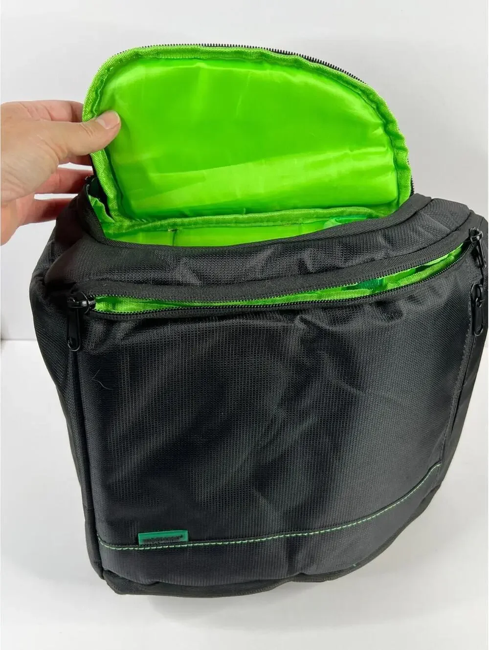Indepman Blk/Grn Camera Sling Bag Case DSLR/SLR/Mirrorless Crossbody Backpack